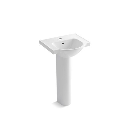 Kohler Veer 21" Pedestal Bathroom Sink With Single Faucet Hole 5265-1-0
